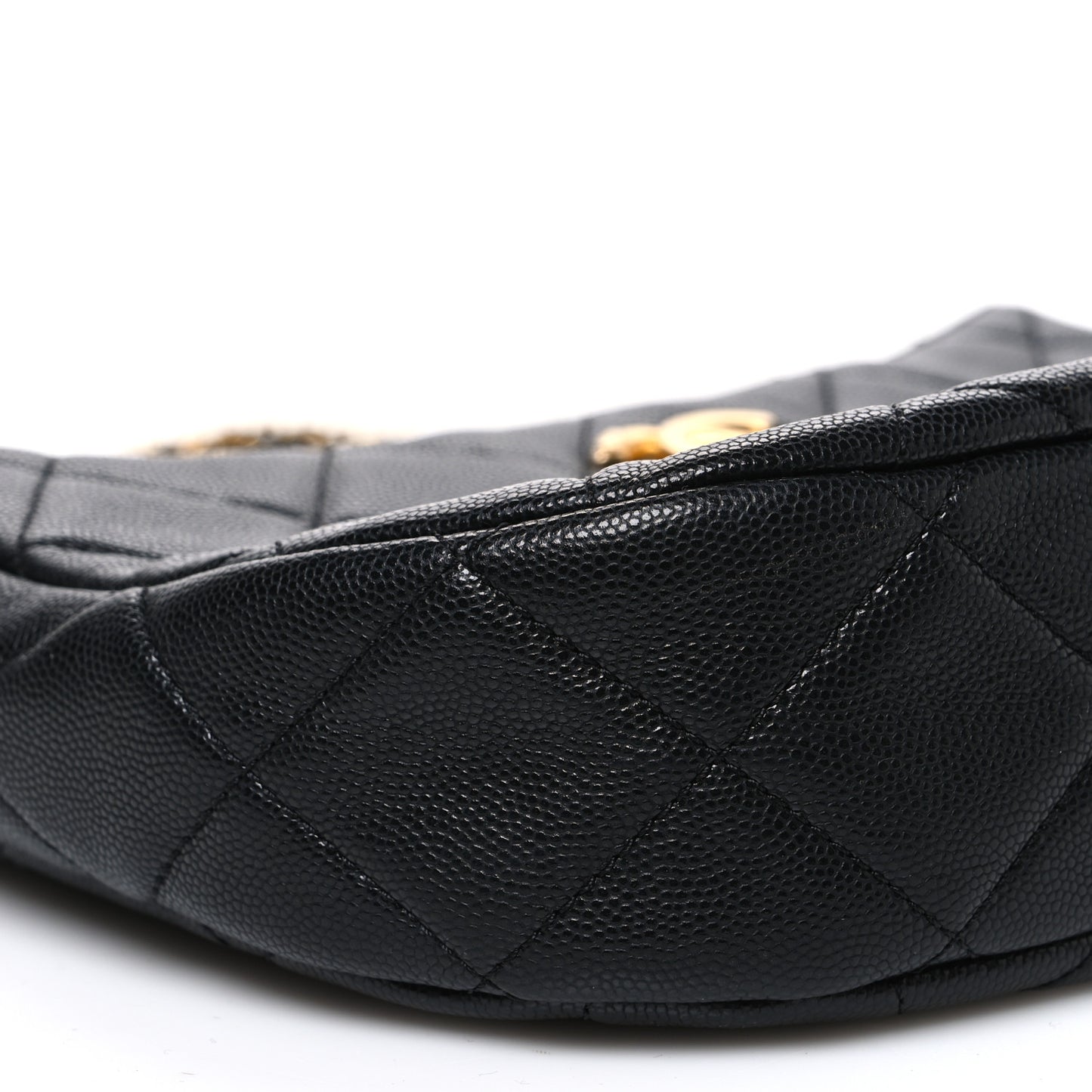 Caviar Quilted Triple Chain Hobo Black