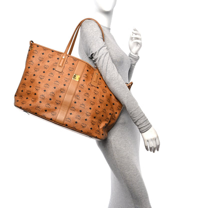 MCM Visetos Large Liz Reversible Shopper Tote Cognac 2 of 23