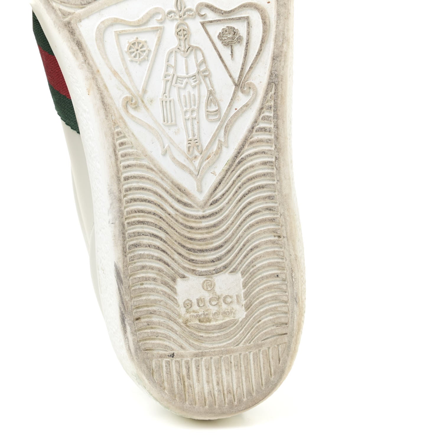 Gucci Calfskin Crocodile Web Womens Ace Sneakers 38 White Green 10 of 18
