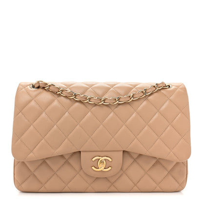 Chanel Caviar Quilted Jumbo Double Flap Beige 1 of 17
