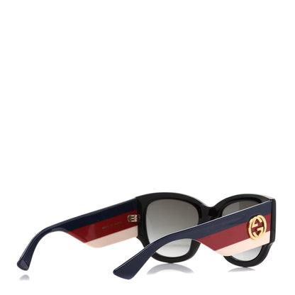 Gucci Acetate Web Oversized Frame Rectangle Sunglasses GG0276S Black Multicolor 4 of 8