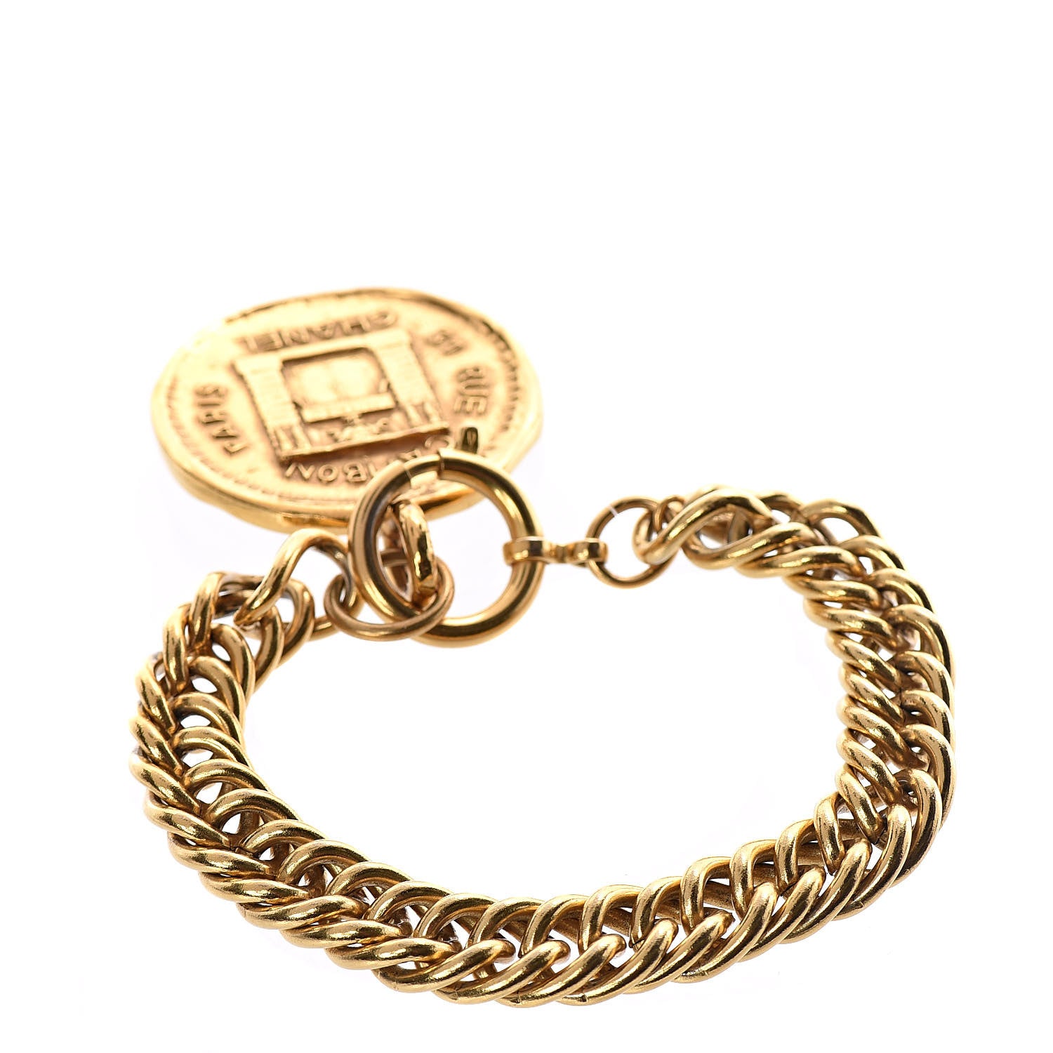 Chanel 31 Rue Cambon Paris Medallion Chain Bracelet Gold 3 of 4