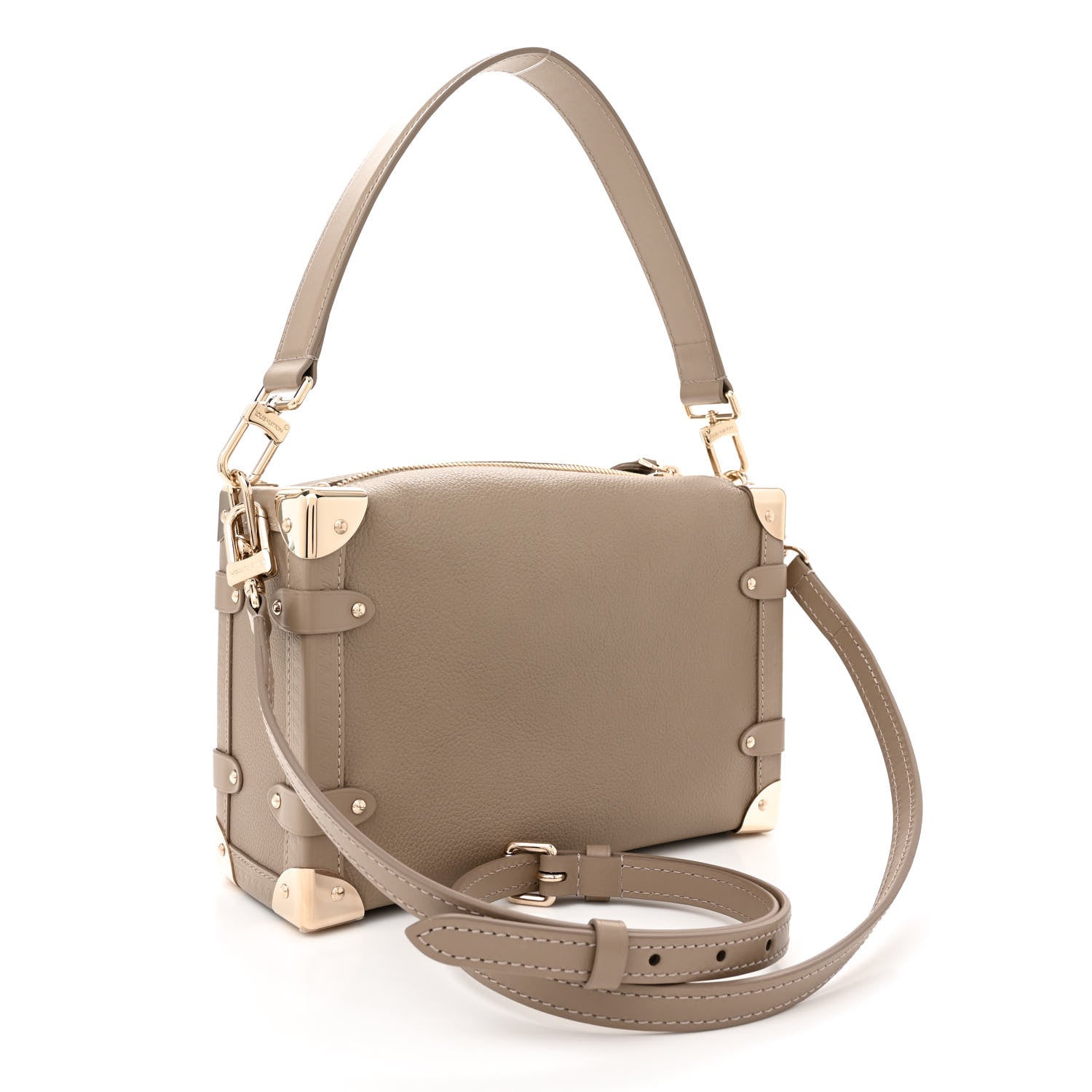 Louis Vuitton Calfskin Side Trunk MM Taupe 3 of 10