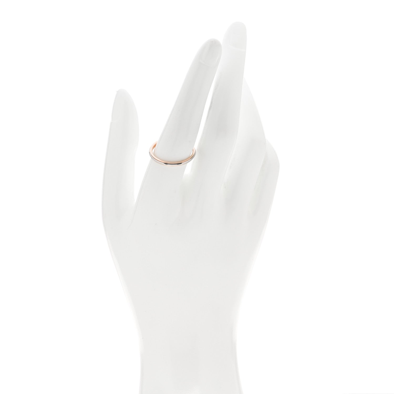Tiffany Platinum 18K Rose Gold Lucida 2mm Band Ring 58 8.5 2 of 5