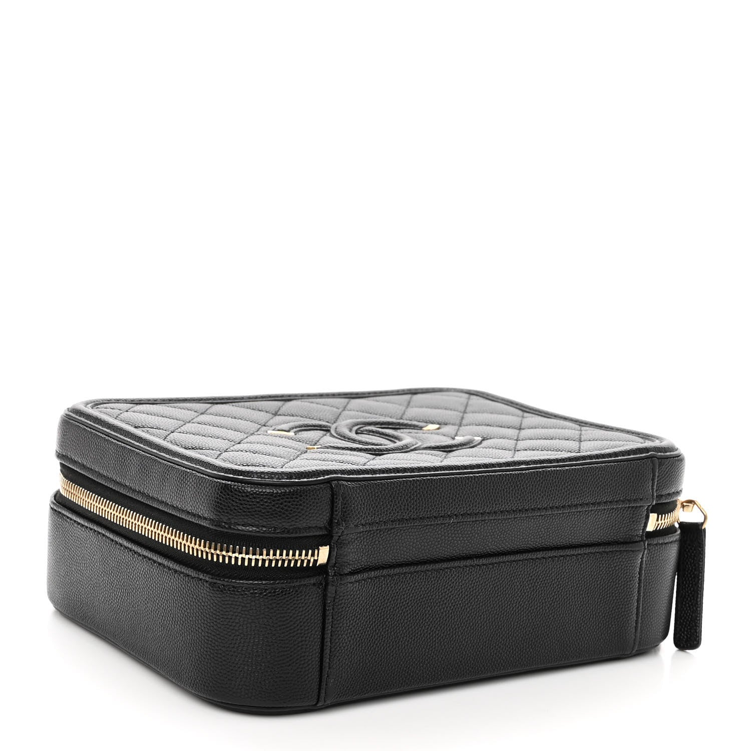 Chanel Caviar Quilted Medium CC Filigree Vanity Case Black 4 of 9