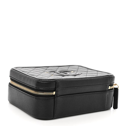 Chanel Caviar Quilted Medium CC Filigree Vanity Case Black 4 of 9