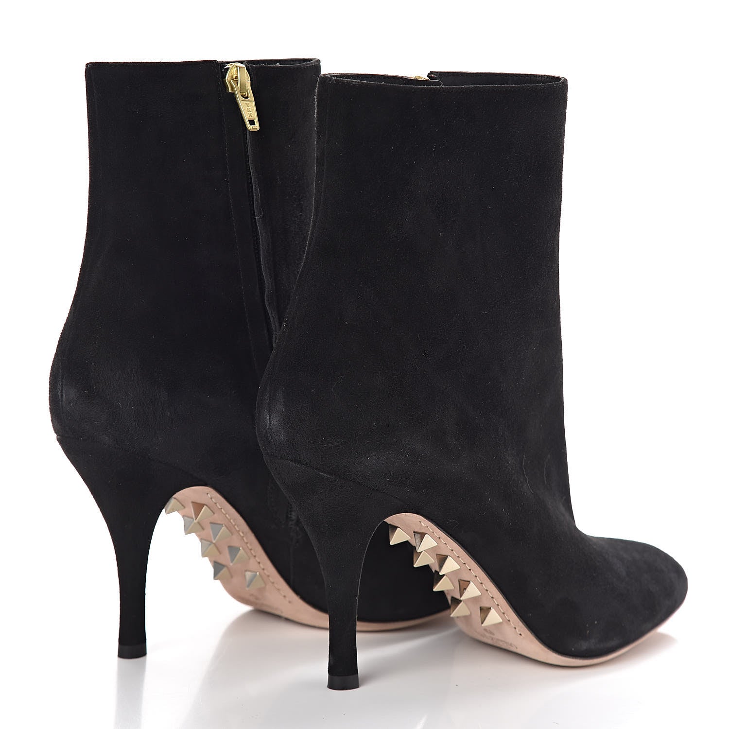Valentino Garavani Suede Killer Stud Ankle Boots 39 Black 4 of 8