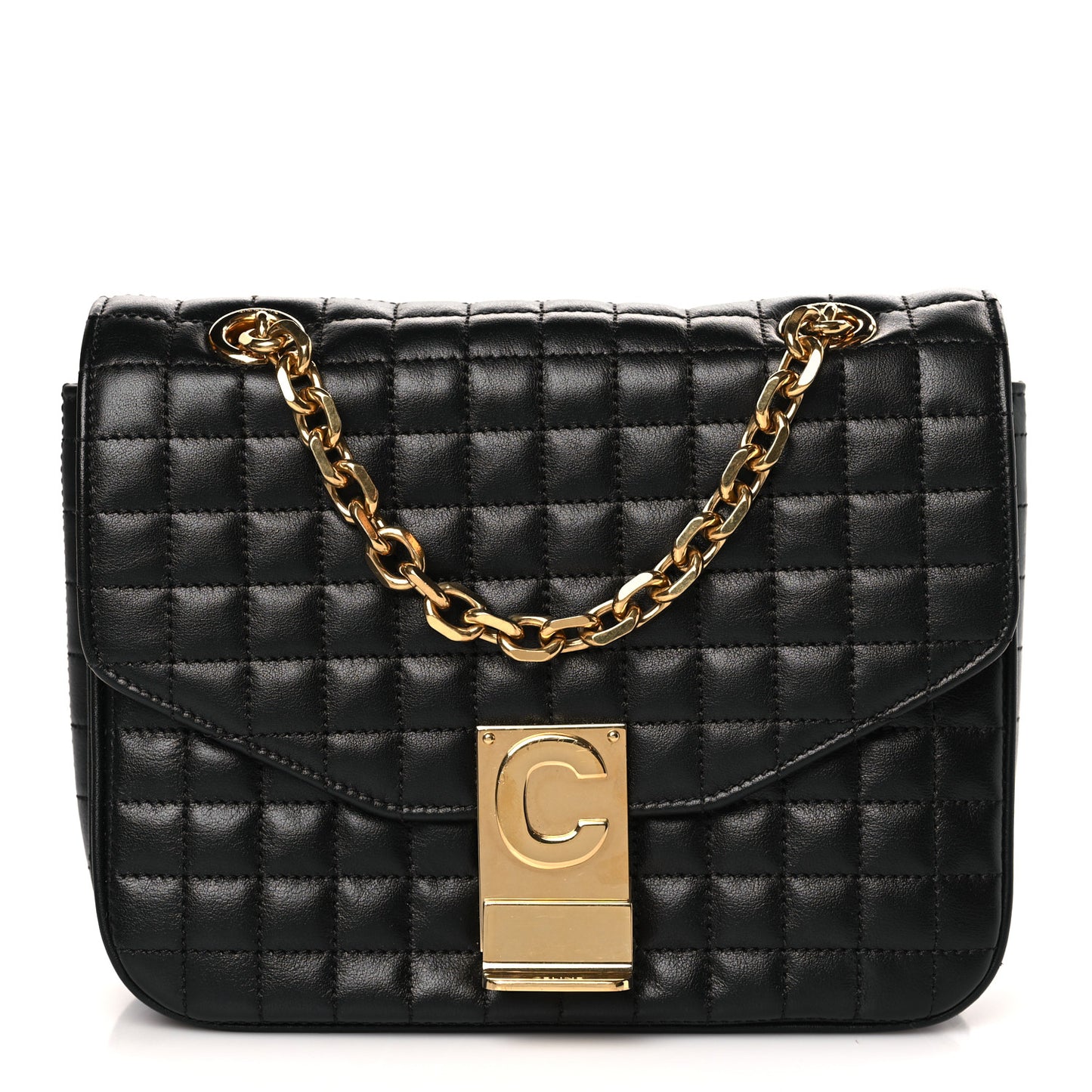 Calfskin Quilted Small C Bag Black