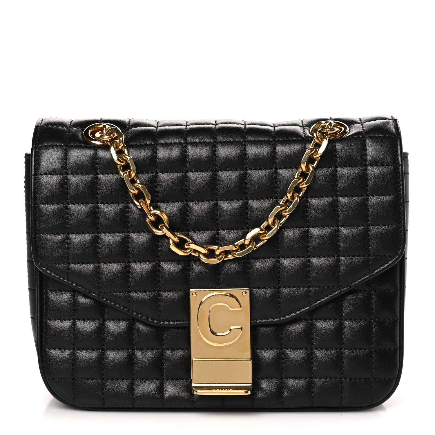 Celine Calfskin Quilted Small C Bag Black 1 of 10