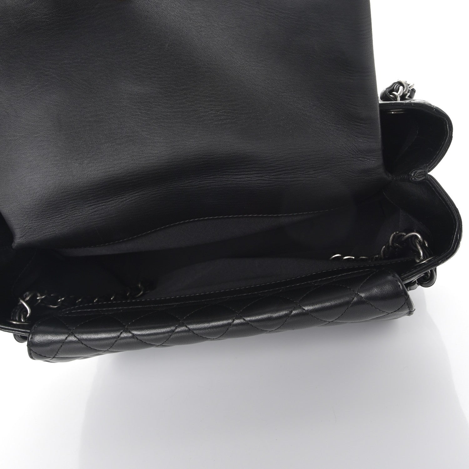 Chanel Lambskin Quilted Front Flap Tote Black 6 of 15