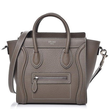 Celine Drummed Calfskin Nano Luggage Souris 1 of 9
