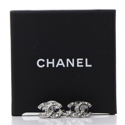 Chanel Crystal CC Starfall Earrings Silver 5 of 5
