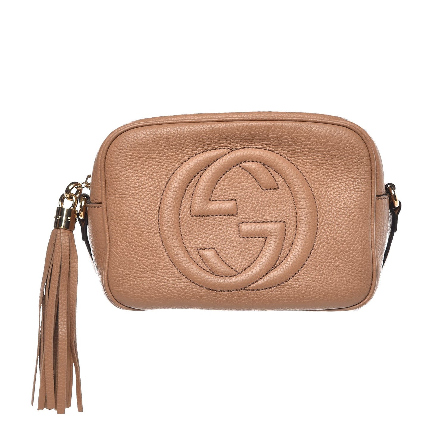 Pebbled Calfskin Small Soho Disco Bag Camelia