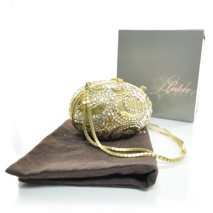 Judith Leiber Crystal Egg Minaudiere Clutch Gold 2 of 9