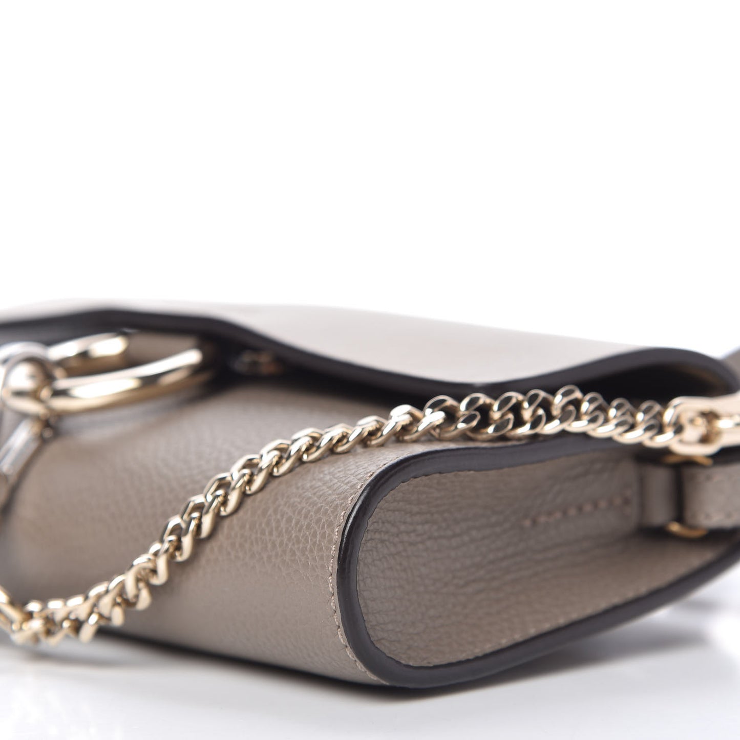 Suede Calfskin Mini Faye Shoulder Bag Motty Grey