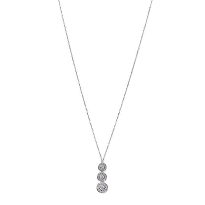 Tiffany Platinum Diamond Triple Circlet Pendant Necklace 1 of 7