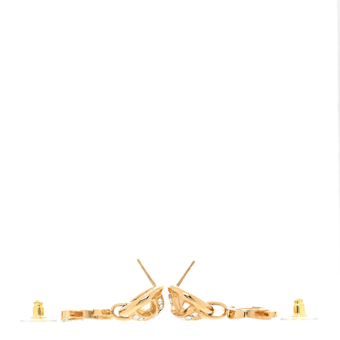 Crystal CC Drop Earrings Gold