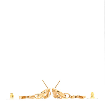 Chanel Crystal CC Drop Earrings Gold 3 of 4