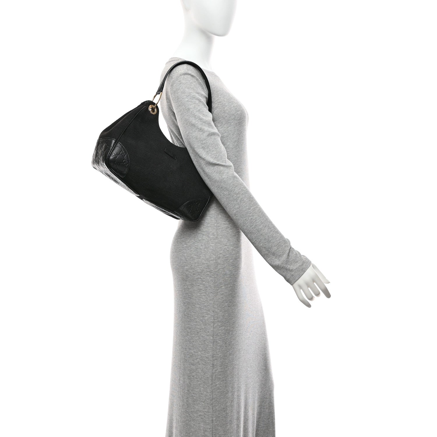 Gucci Canvas Guccissima Hobo Black 2 of 12