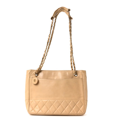 Chanel Lambskin Quilted Shopping Tote Beige 1 of 11