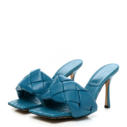 Bottega Veneta Nappa Maxi Intrecciato Lido 90mm Mule Sandals 39 Vintage Blue 3 of 8