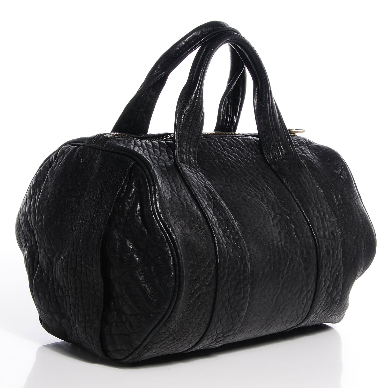 Alexander Wang Pebbled Leather Rocco Black Antique Brass Hardware 3 of 7