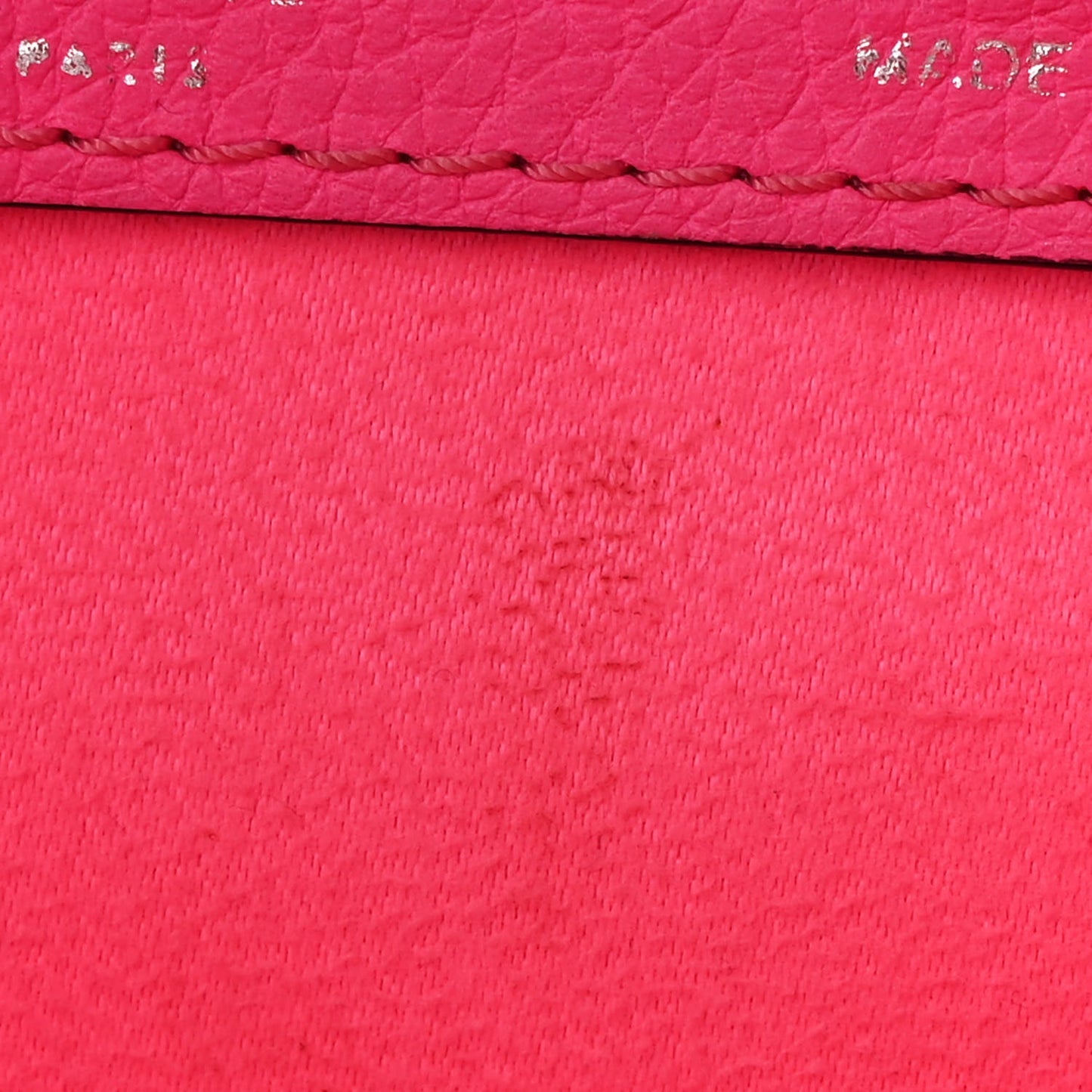 Drummed Calfskin Mini Luggage Fluo Pink
