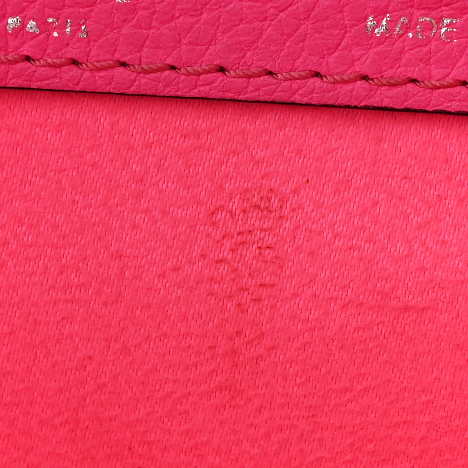 Celine Drummed Calfskin Mini Luggage Fluo Pink 12 of 13