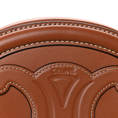 Celine Smooth Calfskin Cuir Small Triomphe Oval Crossbody Purse Tan 6 of 10