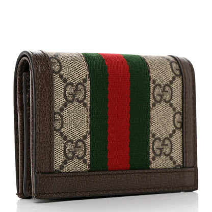 Gucci GG Supreme Monogram Web Ophidia Card Case Beige New Acero 3 of 8