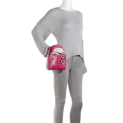 Christian Dior Python Crystal Mini Lady Dior Pink 2 of 9