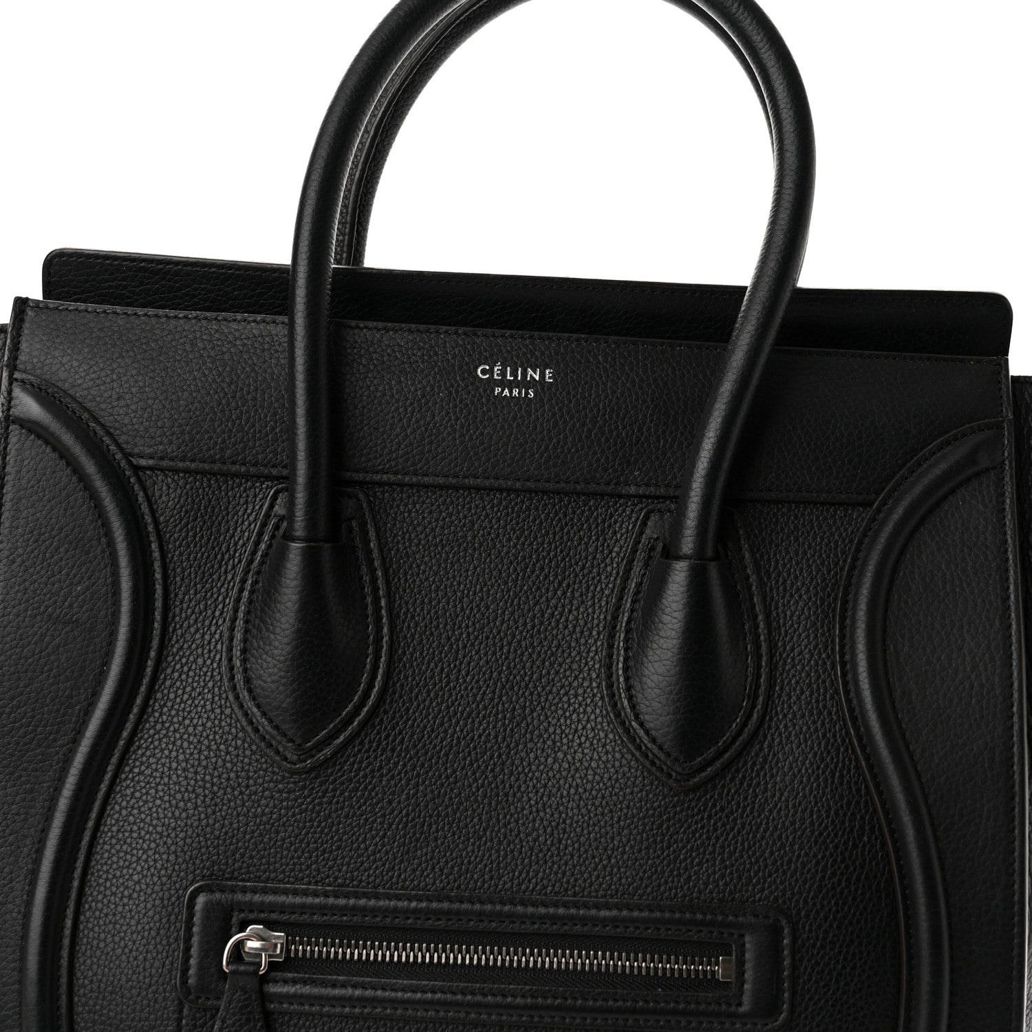 Celine Drummed Calfskin Mini Luggage Black 7 of 9
