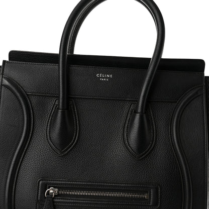 Celine Drummed Calfskin Mini Luggage Black 7 of 9