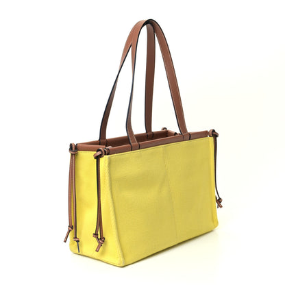Loewe Canvas Calfskin Cushion Tote Yellow 3 of 5