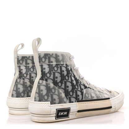 Christian Dior Technical Canvas Oblique Mens B23 High Top Sneakers 44 White Black 4 of 8