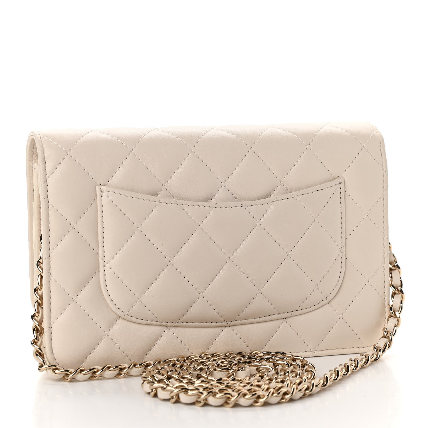 Chanel Goatskin Quilted French New Wave Chain CC Wallet On Chain WOC Ivory 2 of 10
