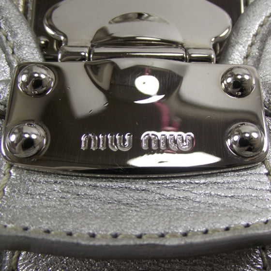 Leather Matelasse Coffer Tote Metallic