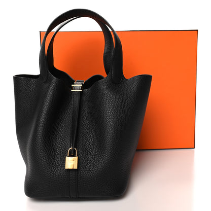 Hermes Taurillon Clemence Picotin Lock 22 MM Black 13 of 13