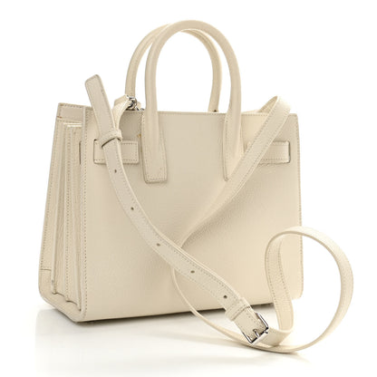 Saint Laurent Grained Calfskin Nano Sac de Jour Dove White 3 of 13