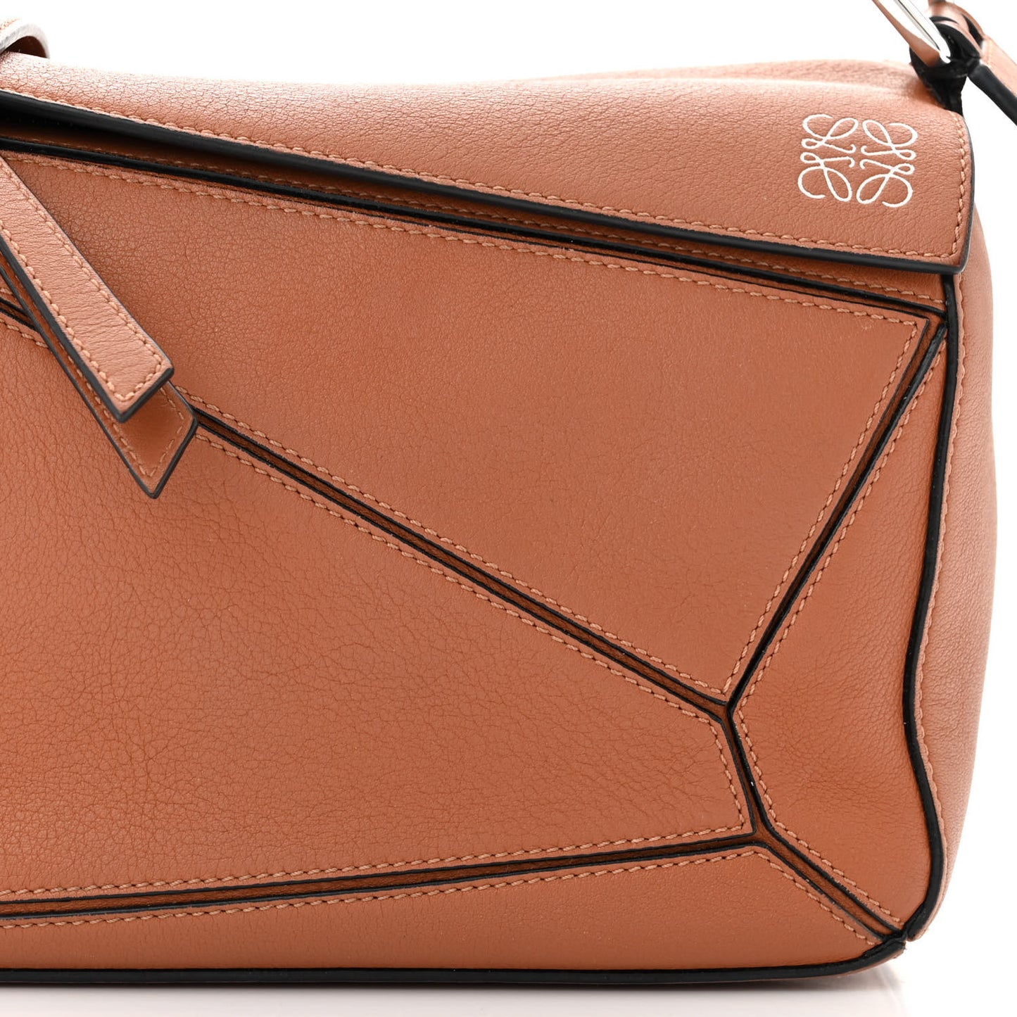 Grained Calfskin Small Puzzle Bag Tan