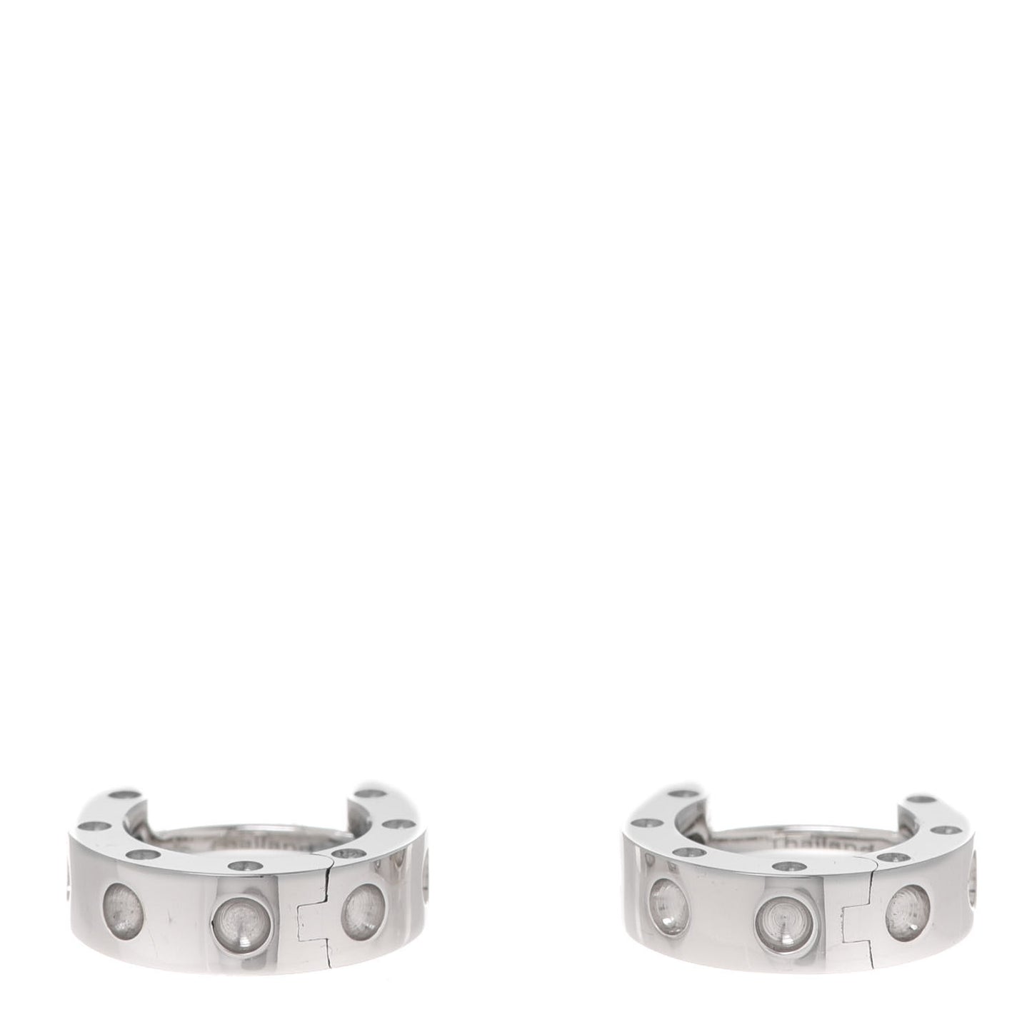 18K White Gold Pois Moi Symphony Huggie Hoop Earrings