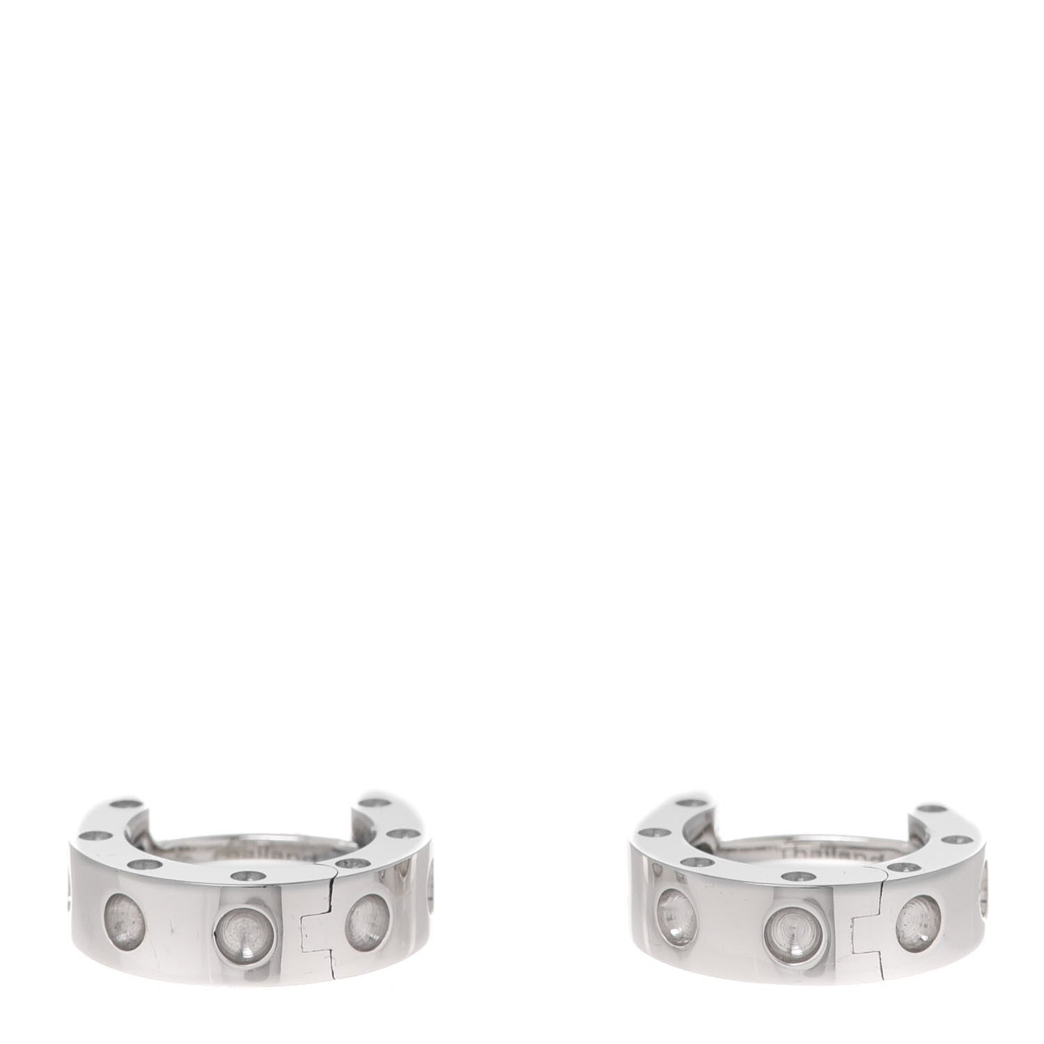 Roberto Coin 18K White Gold Pois Moi Symphony Huggie Hoop Earrings 4 of 5