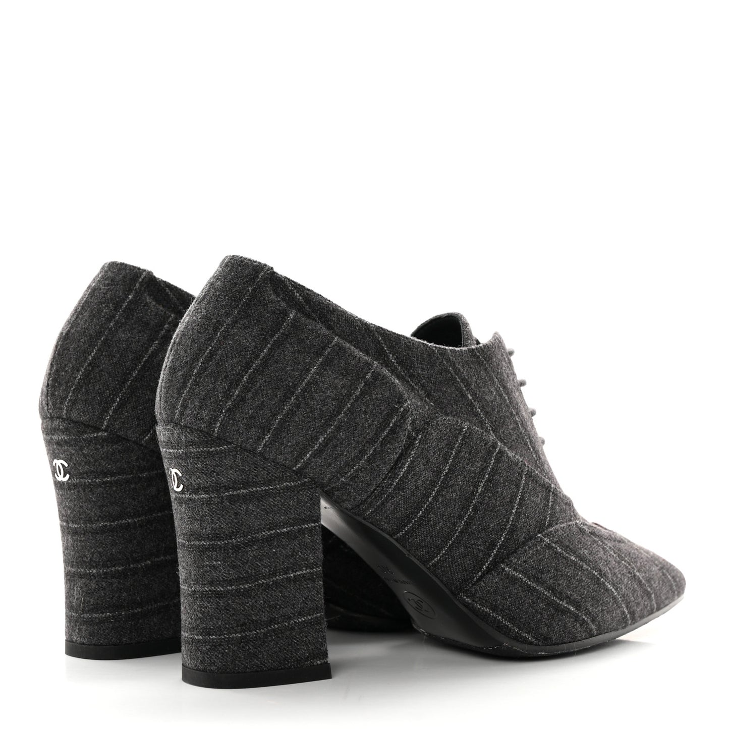 Fabric Lace Up Ankle Booties 37 Grey