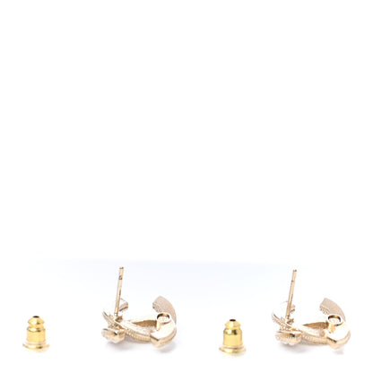 Chanel Pearl Crystal CC Earrings Gold 3 of 4