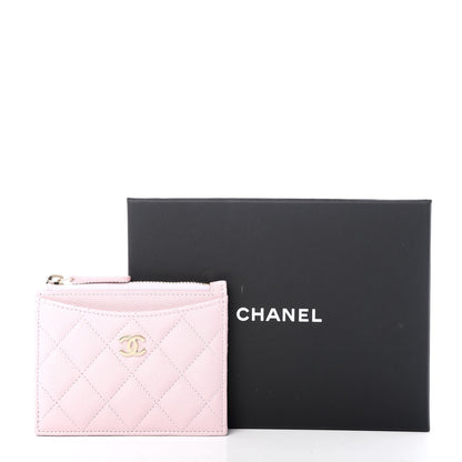 Chanel Caviar Quilted CC Zip Card Holder Light Pink 9 of 9