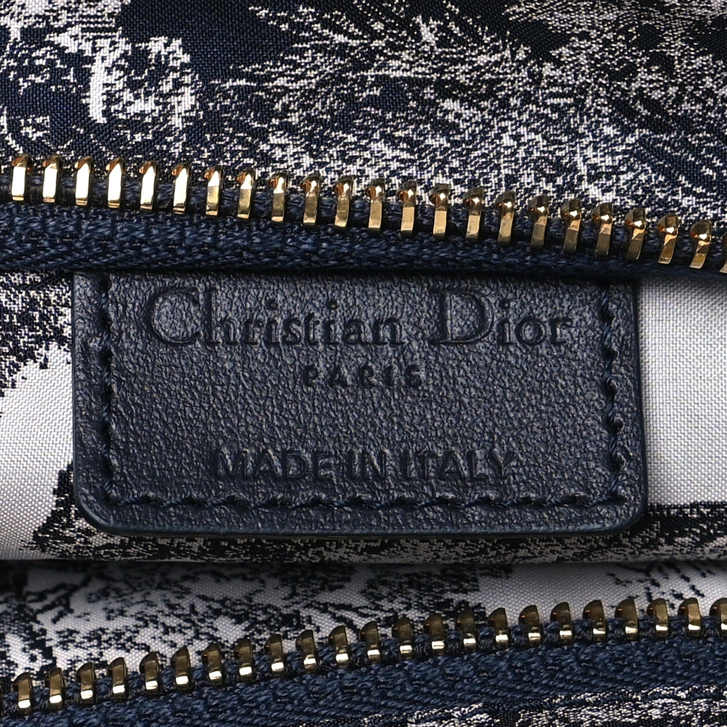 Technical Fabric Toile De Jouy Reverse Diortravel Zipped Pouch Blue Multicolor
