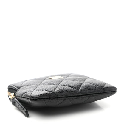 Chanel Caviar Quilted Zip Card Holder Wallet Black 4 of 7