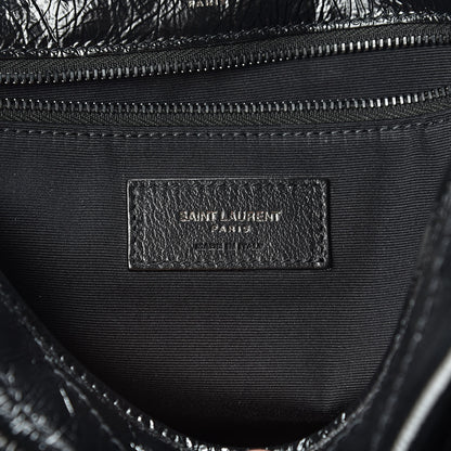 Saint Laurent Crinkled Calfskin Matelasse Monogram Medium Niki Chain Satchel Black 6 of 10