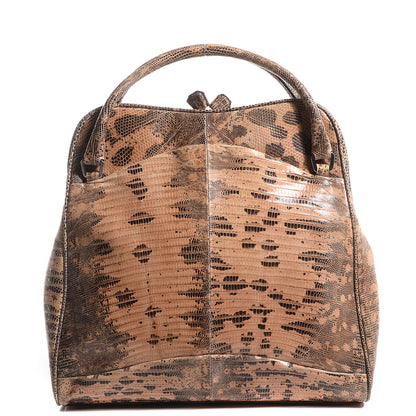 Prada Lizard Kiss Lock Frame Bag Beige 1 of 7