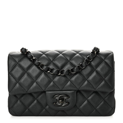 Chanel Lambskin Quilted Mini Rectangular Flap So Black 1 of 10